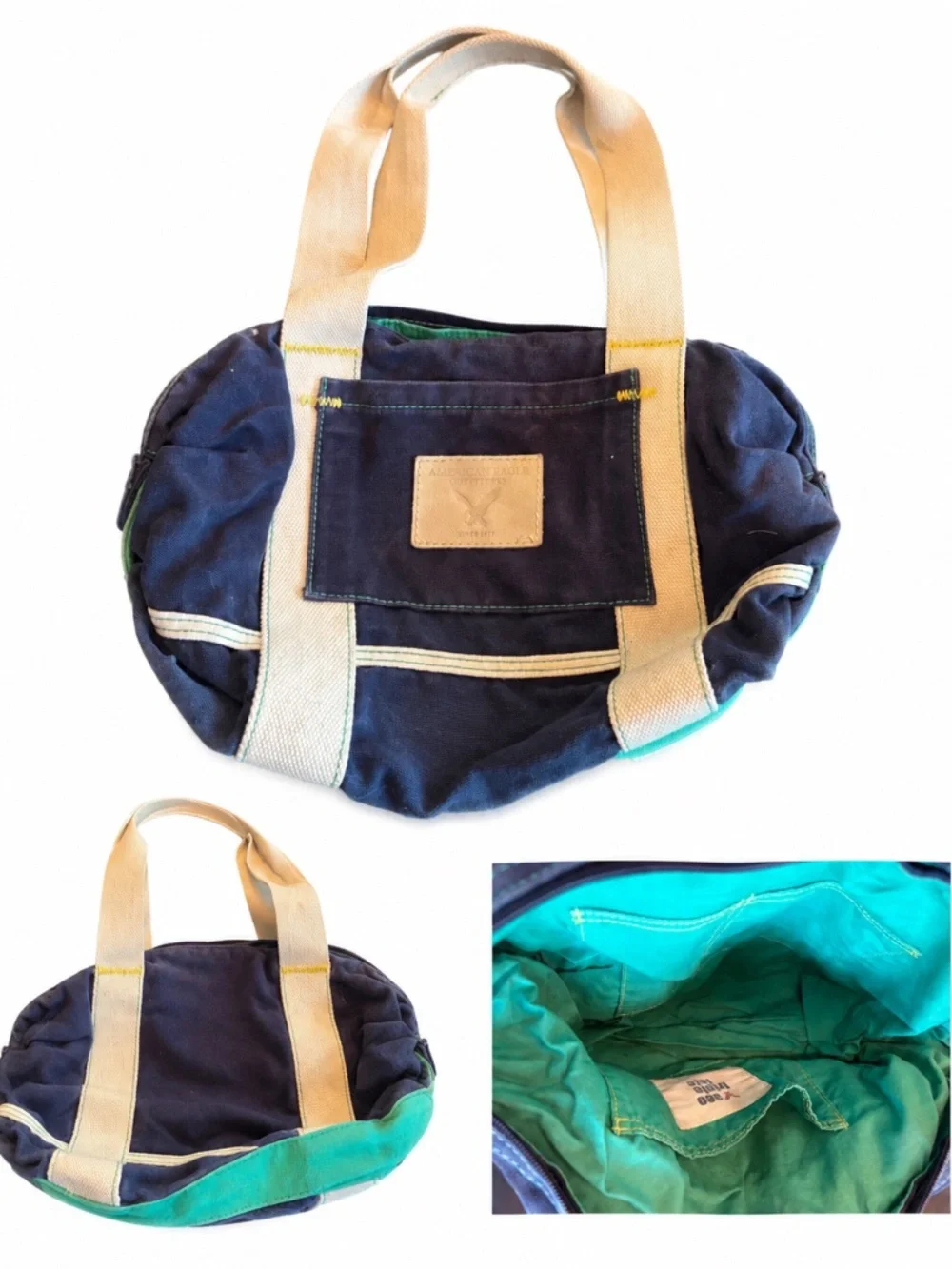 Garage Blowout Vintage American Eagle Navy Canvas Duffel Tote Bag